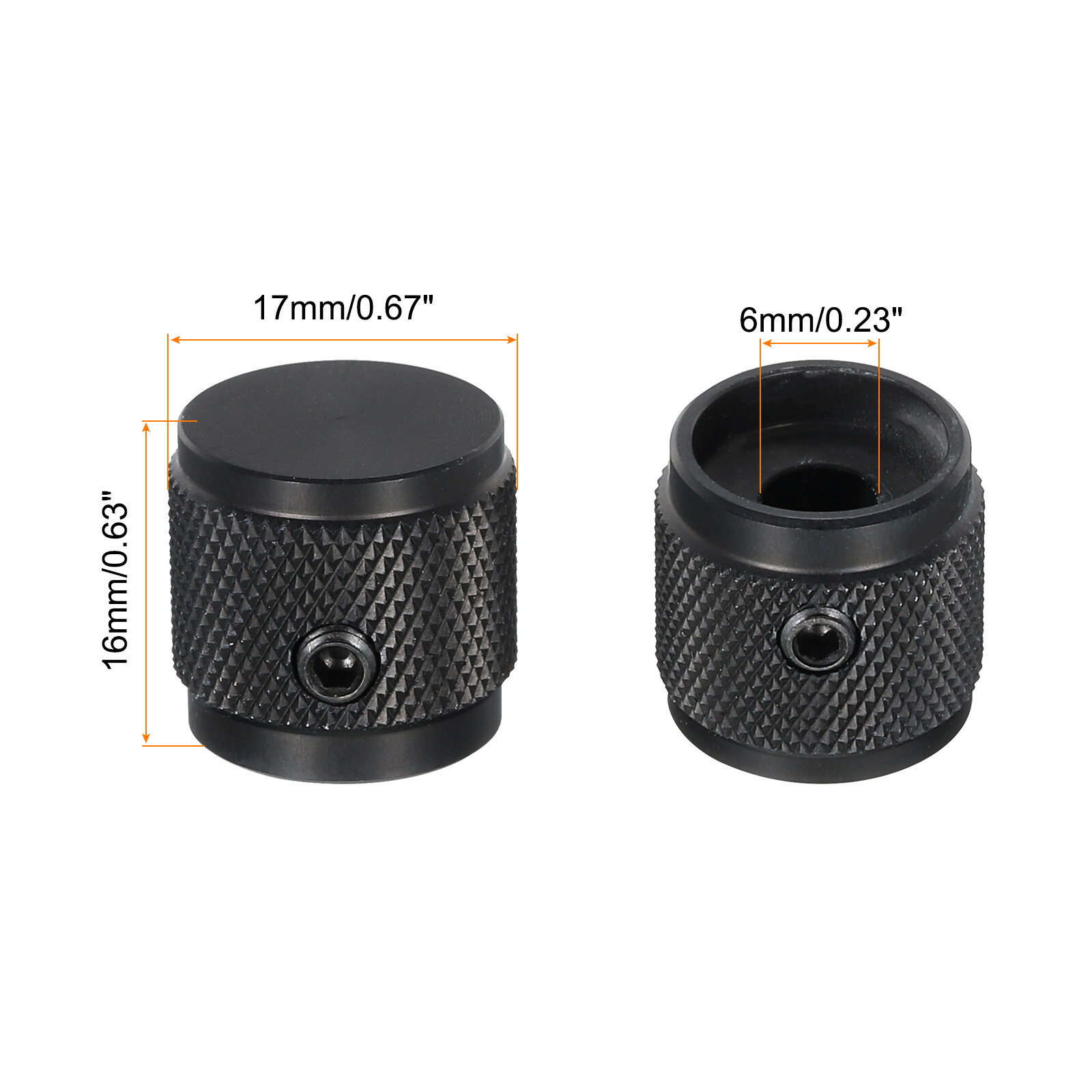 4PCS Aluminium Potentiometer Knobs Control Knob 17mm for Guitar Amplifier Black