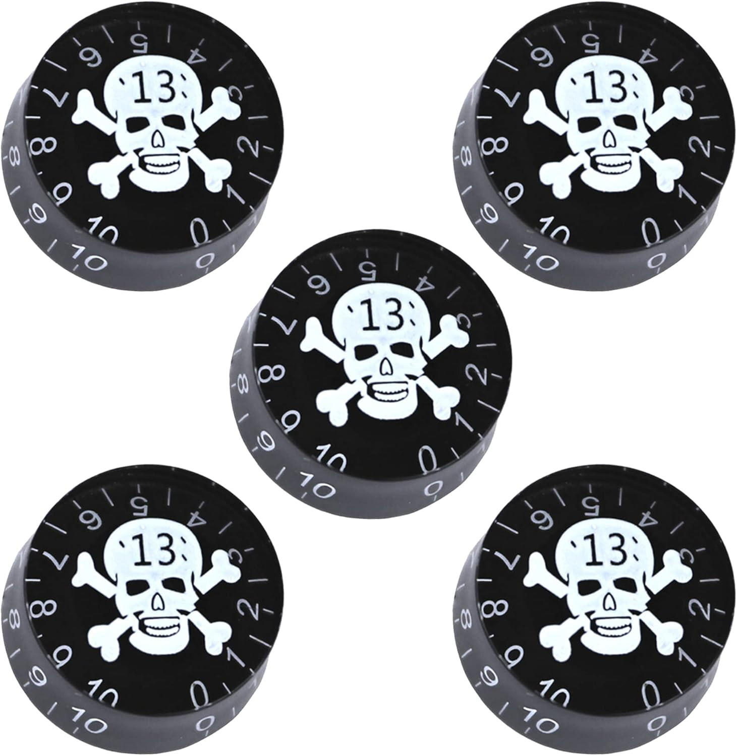 5Pack Skull Head Guitar Speed Control Knobs Tone Volume Buttons Compatible with