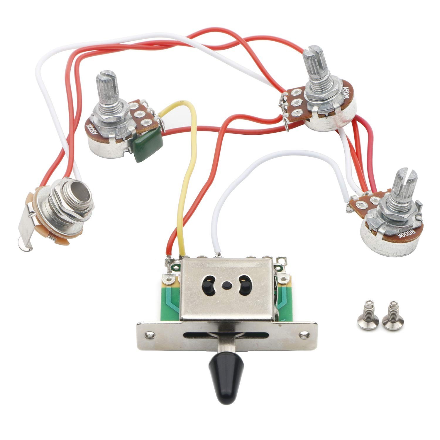 Ultimate Strat Upgrade Kit: Prewired Wiring Harness with 500k Pots & Cream Knobs