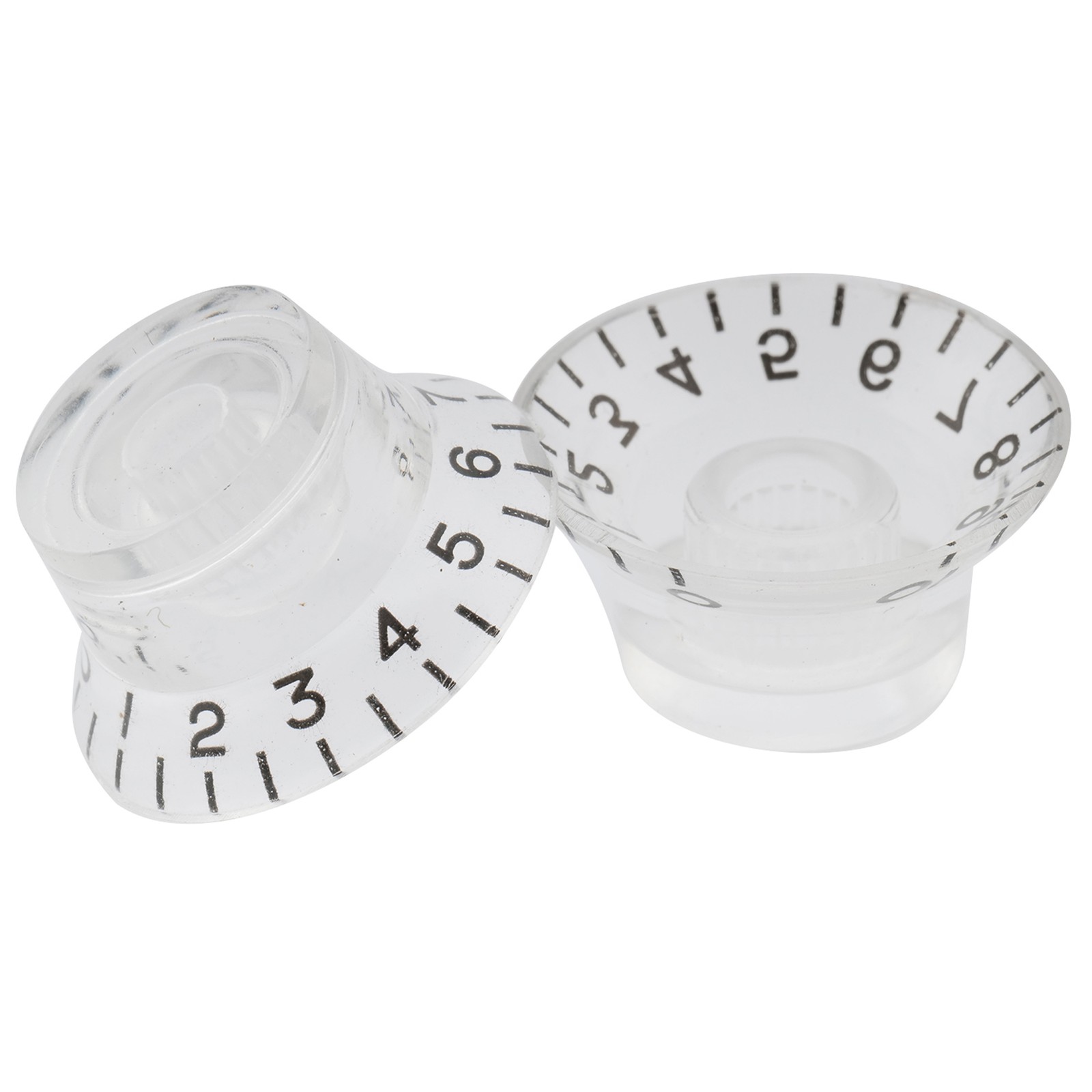 Musiclily 4Pcs Transparent Clear Metric Plastic Bell Speed Control Guitar Knob
