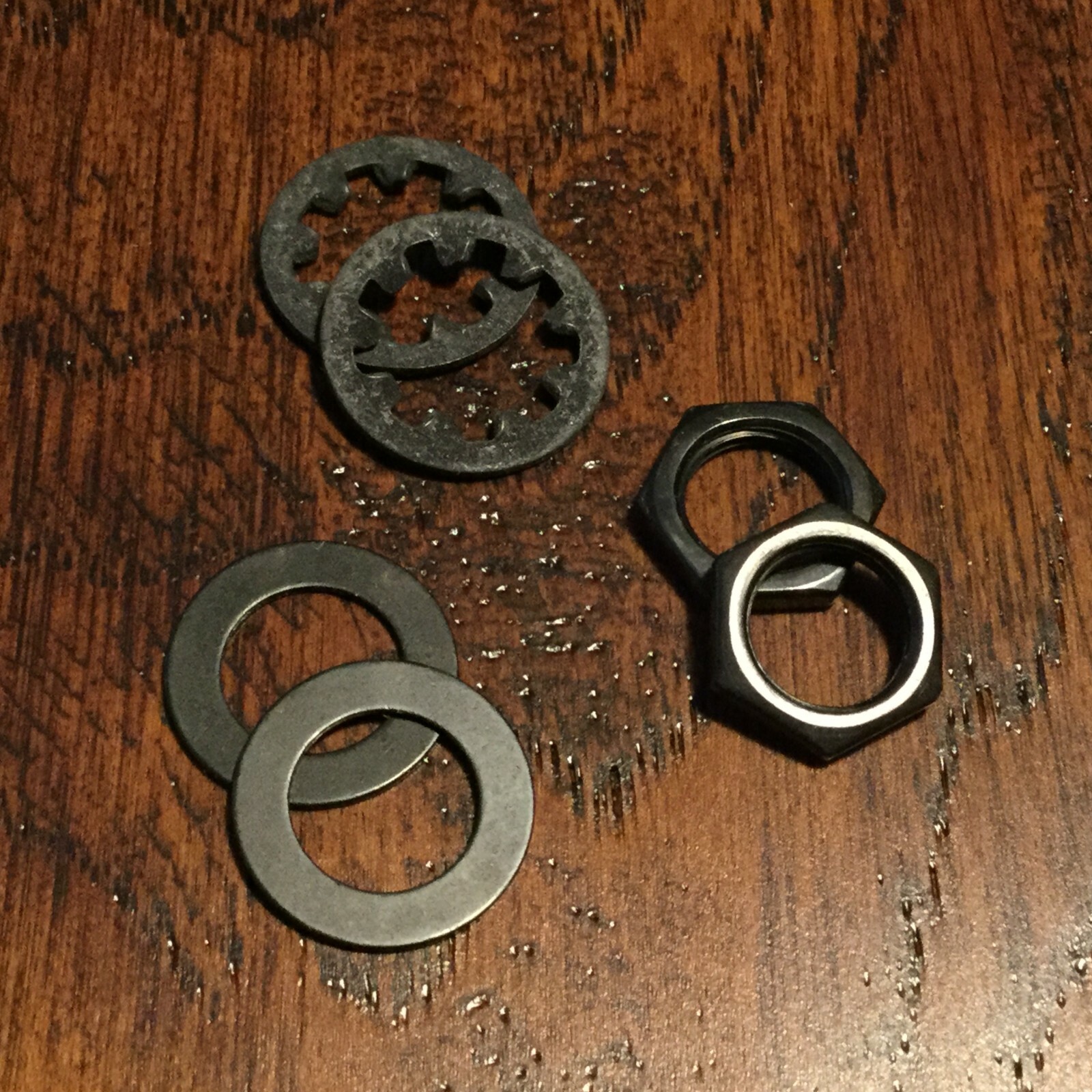 TWO (2) Sets / Guitar / BLACK Nut, Dress Washer & Star Washer / Fits CTS Pots