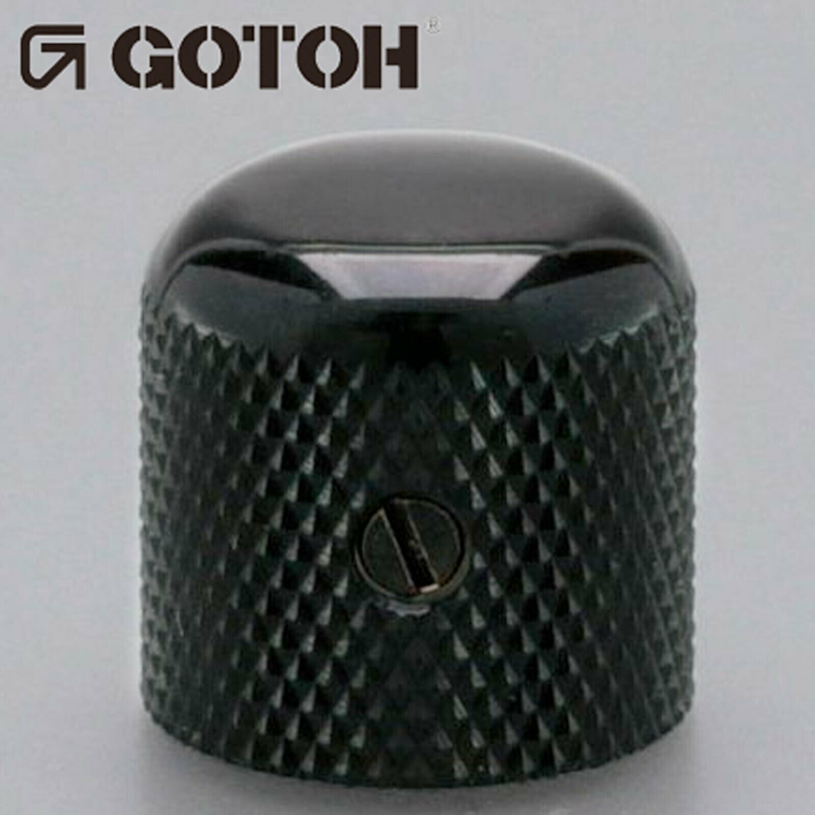 NEW (1) Gotoh Control Knob Metal DOME Bass/Guitar for 1/4 inch USA pots – BLACK