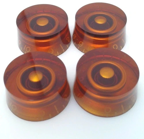 Amber Guitar Speed Knobs Fits Coarse 18 teeth Spline Pots Qty 4