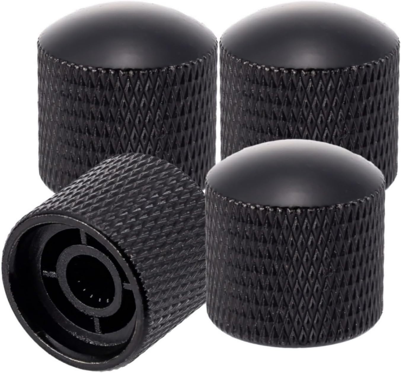 Upgrade Your Guitar with 4 Black Metal Dome Control Knobs – Stylish and Durable