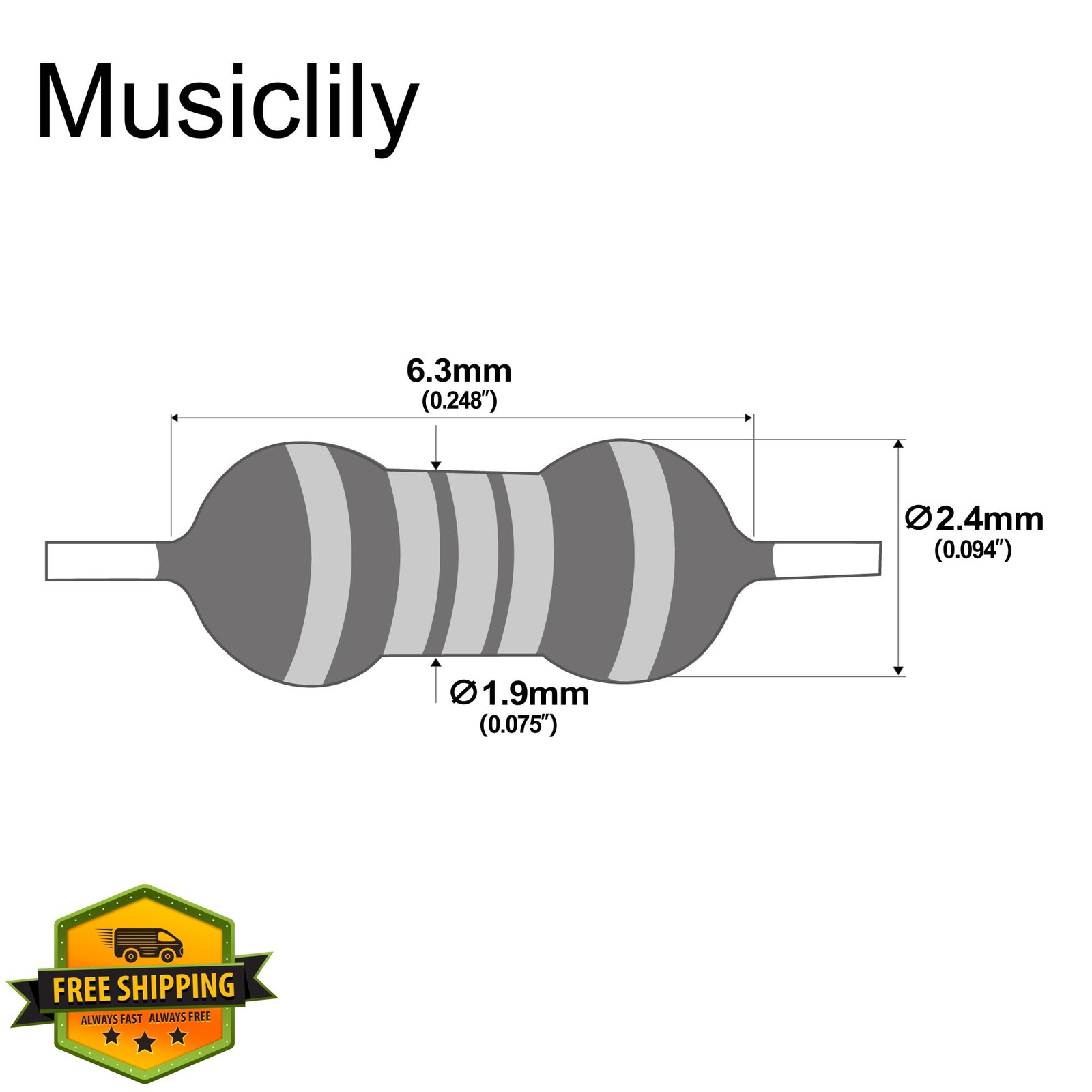 Musiclily 470KΩ Resistor Guitar Bass Wiring