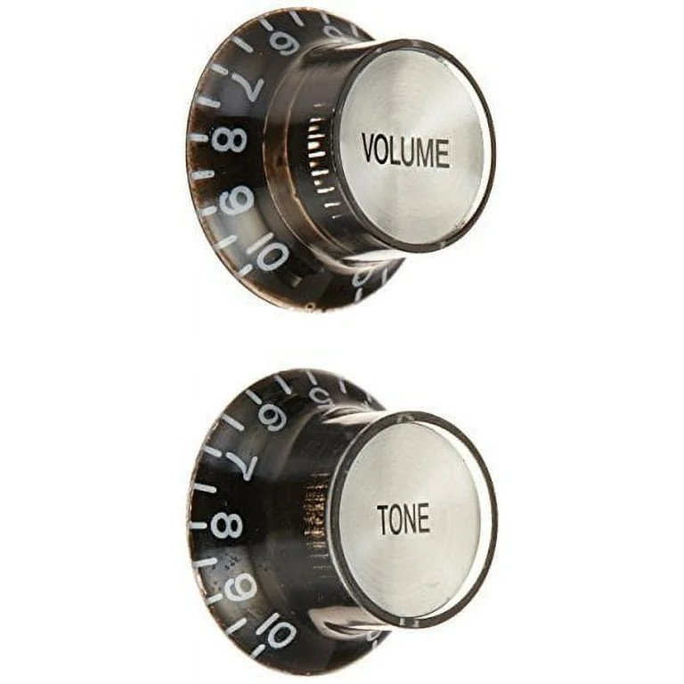 Les Paul Top Hat Black Volume / Tone Size Plastic Knobs for METRIC / IMPORT pots
