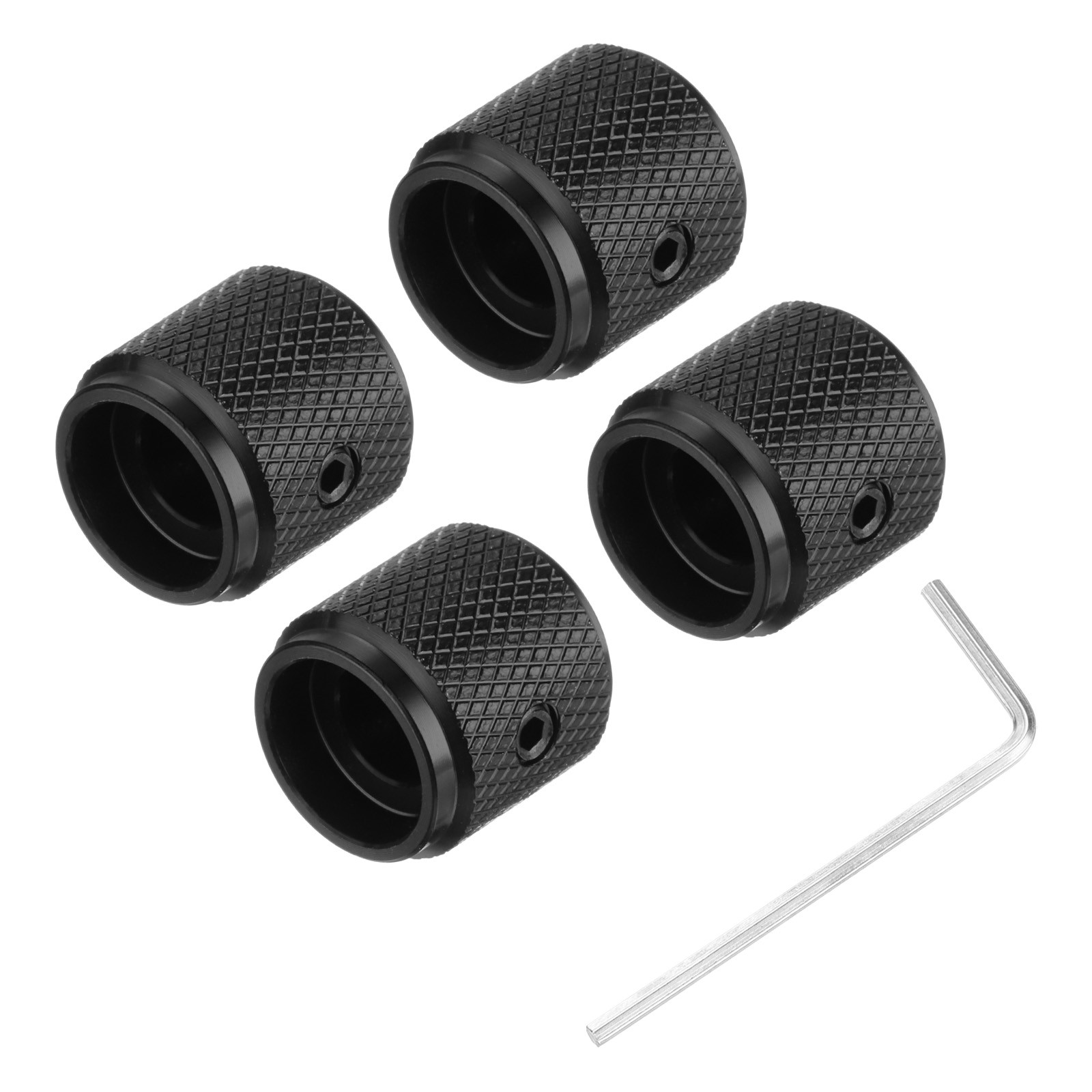 4 PCS Guitar Knobs Metal Volume Tone Control Dome Knobs 1/4″ x 1/2″ Black
