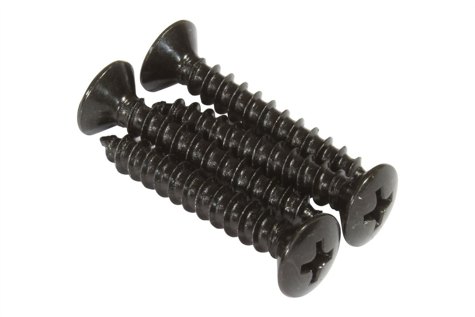 #10 x 1 1/4″ (33.3mm) Guitar Neck Plate mounting screws – set of 4 – Black