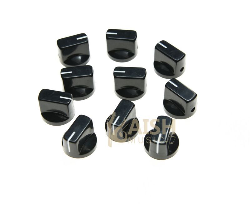KAISH 10xGuitar AMP Effect Pedal Knobs Davies 1510 Style Pointer Set Screw Black
