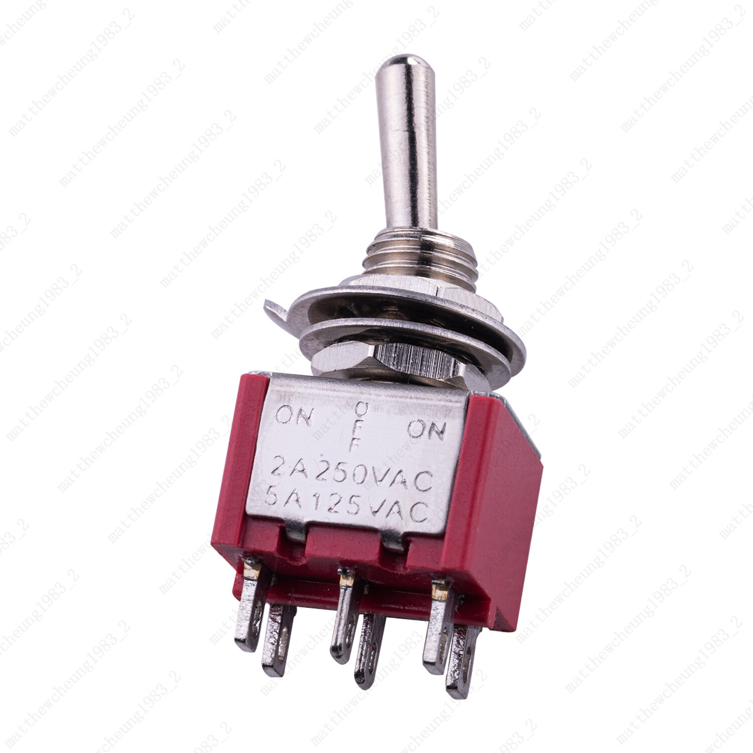 1/3/5Pcs DPDT Red 3 Way 6 Pin ON OFF ON Electric Guitar Mini Toggle Switches
