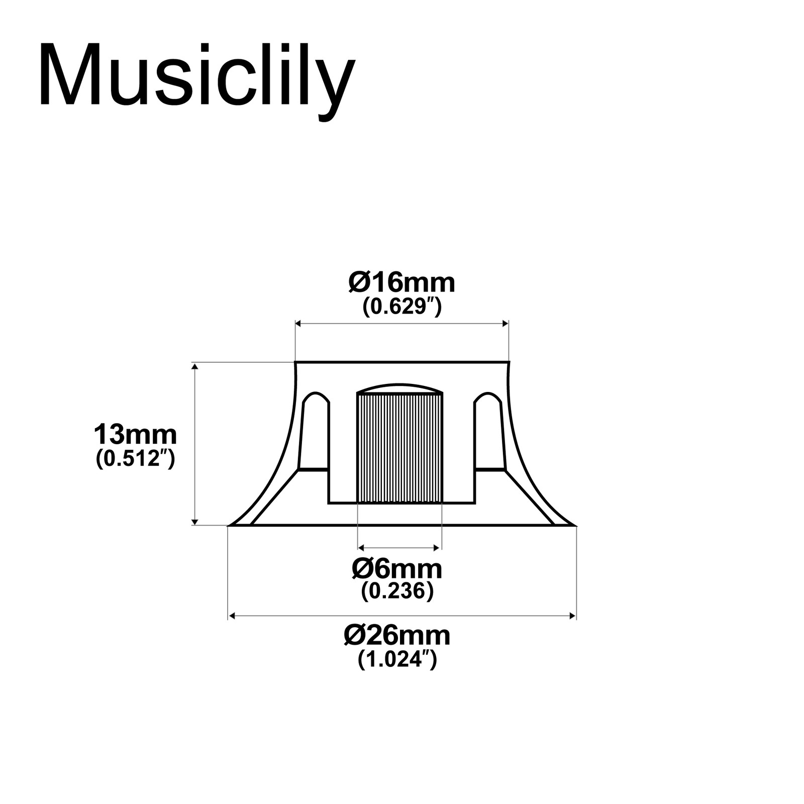 Musiclily 4Pcs Transparent Clear Metric Plastic Bell Speed Control Guitar Knob