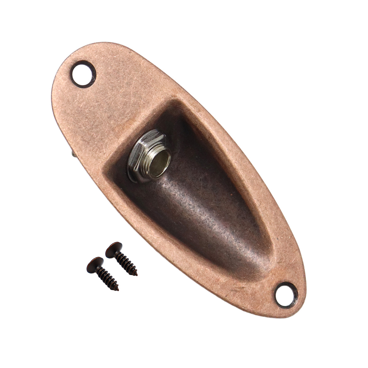 1 Pcs 1/4 Inch Boat Style Jack Plate Guitar Jack for FD Strat Guitar Red Copper