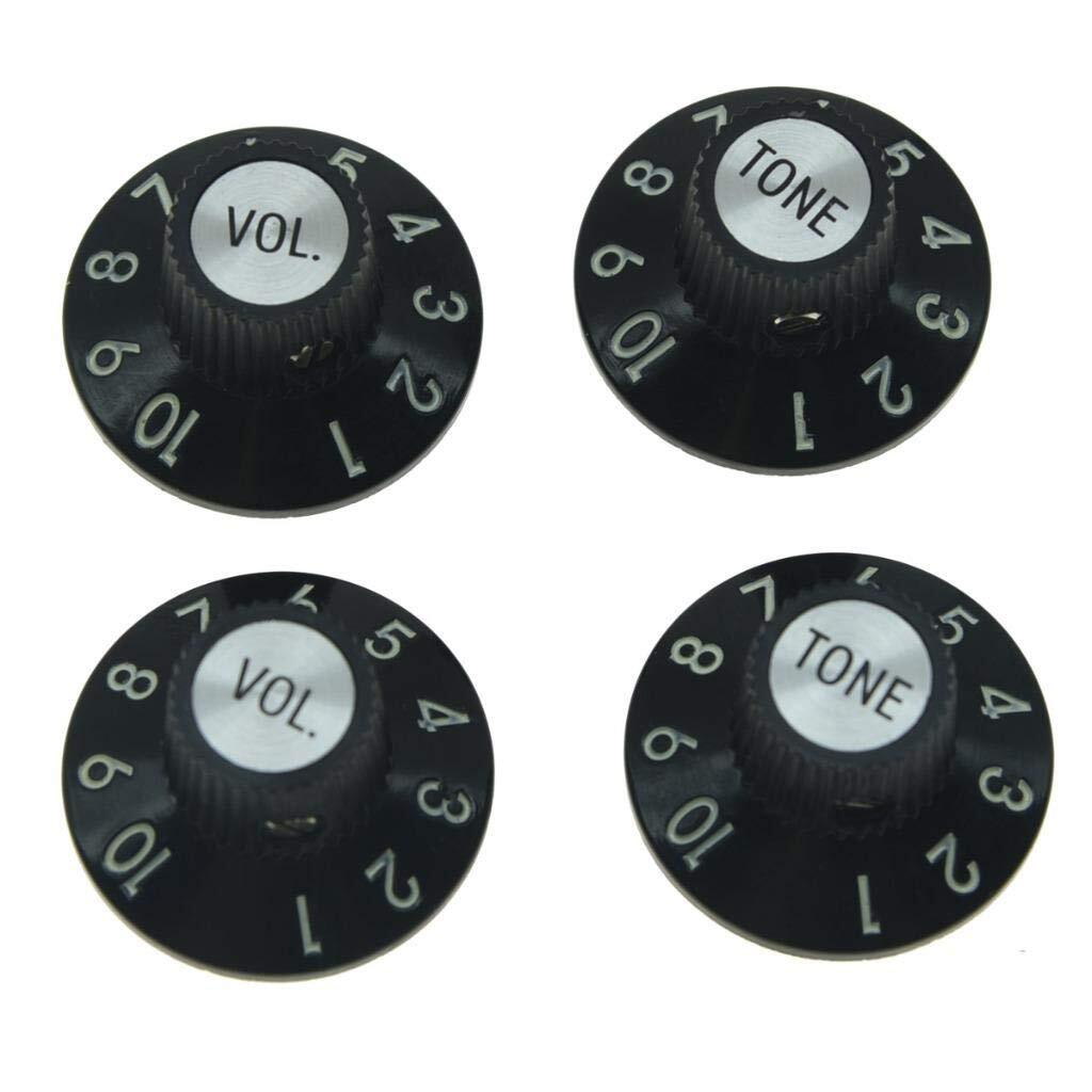 Set fo 4 Witch Hat Knobs Guitar Bass Knobs 2 Volume 2 Tone Control Knobs