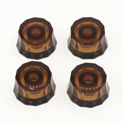 CashBeat 4Pcs Lampshade Style Electric Guitar Knobs, Speed Control Volume Brown