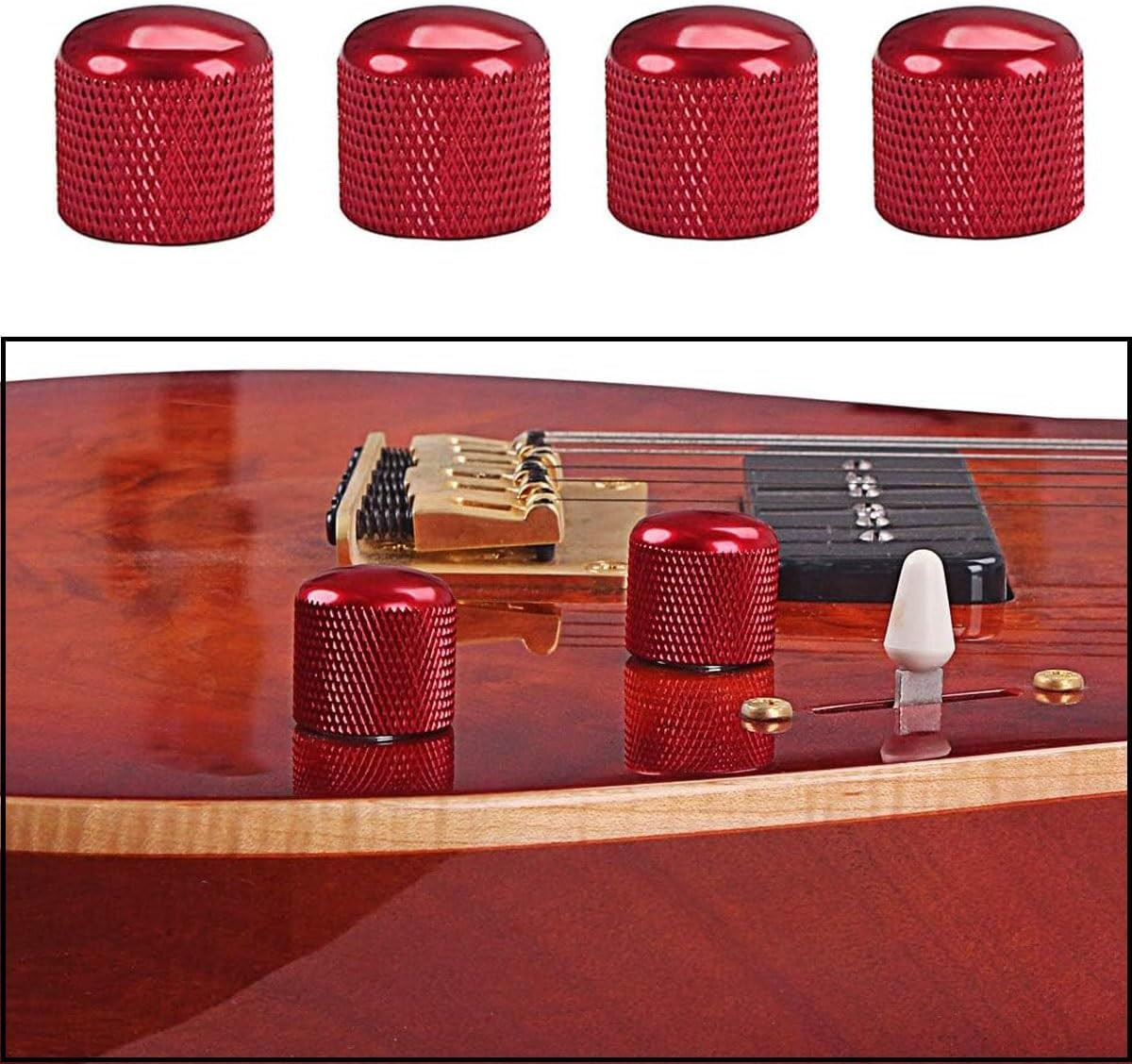 4Pcs Guitar Knobs Metal Volume Tone Control Knobs Guitar Dome Knobs Compatible w