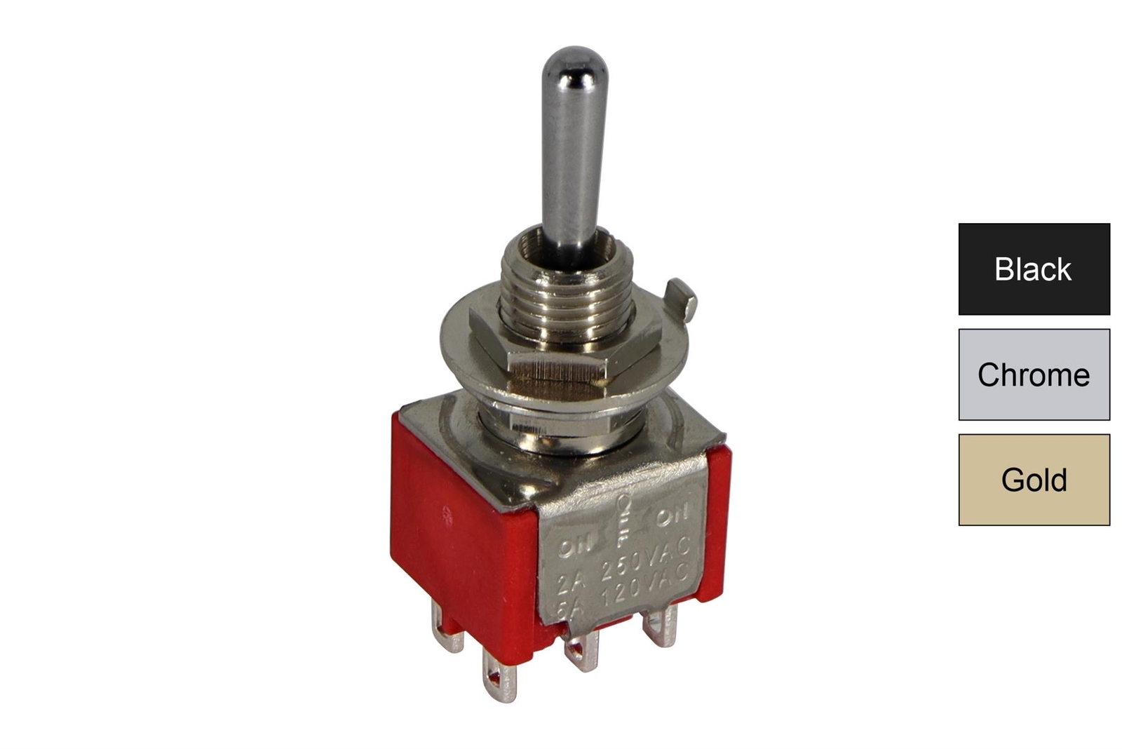 Mini Toggle Switch 3-way On-Off-On Round Bat Lever