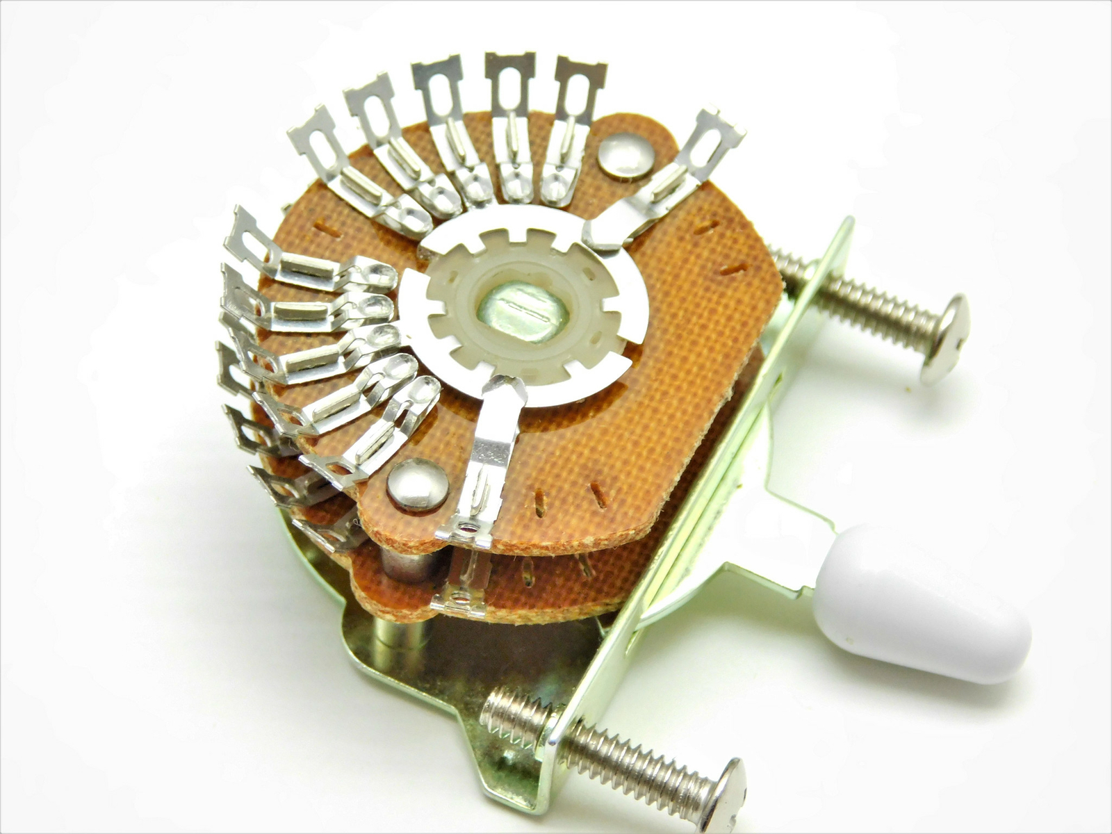 5-way 4-Pole, Double Wafer, Super Mega Switch for Stratocaster White Tip