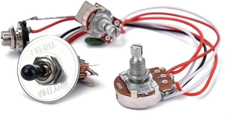 Electric Guitar Wiring Harness Prewired Kit 3 Way Toggle Switch 1 Volume 1 Tone