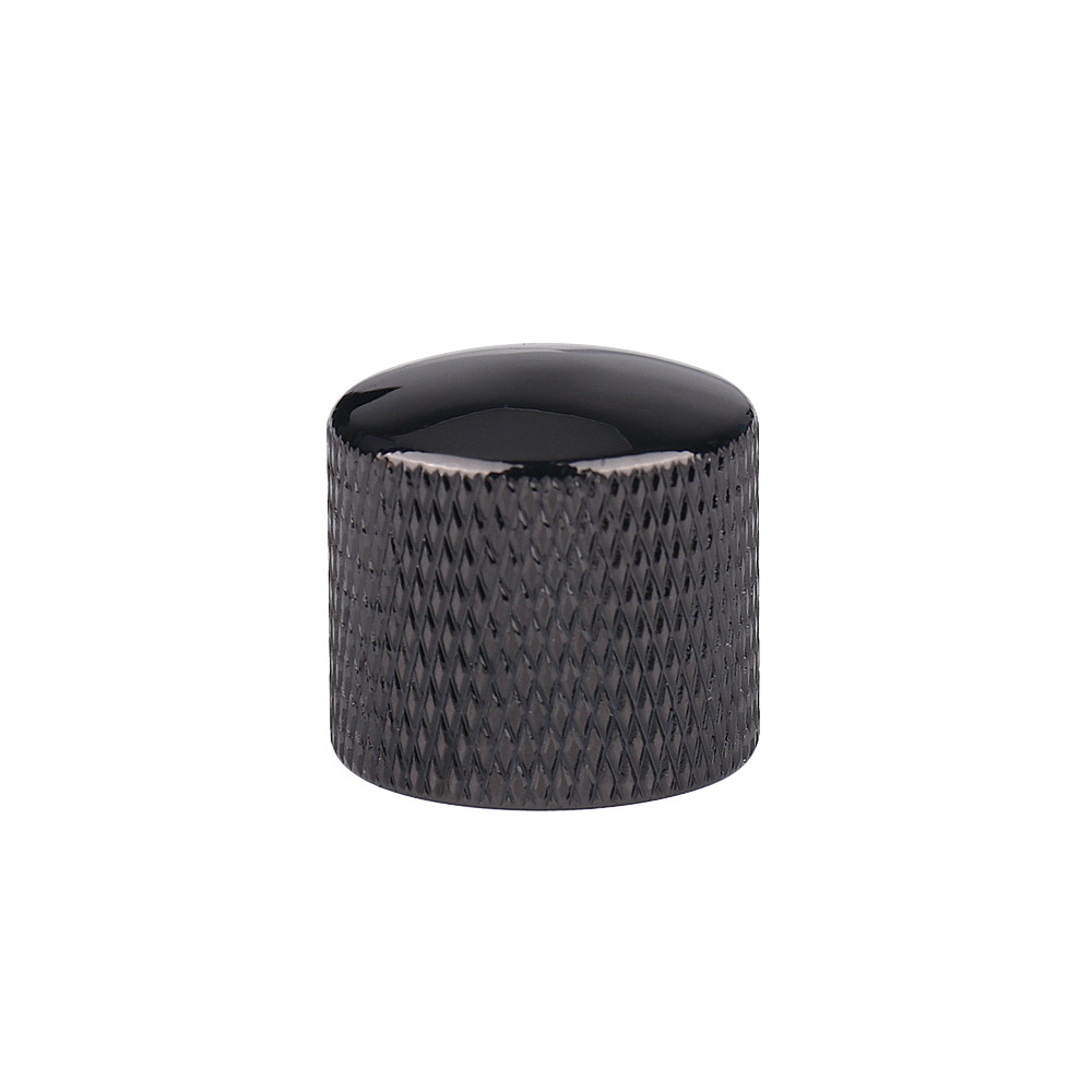Metal Guitar/Bass Tone Volume Control Knob Knurled Dome without Hex Hole Black