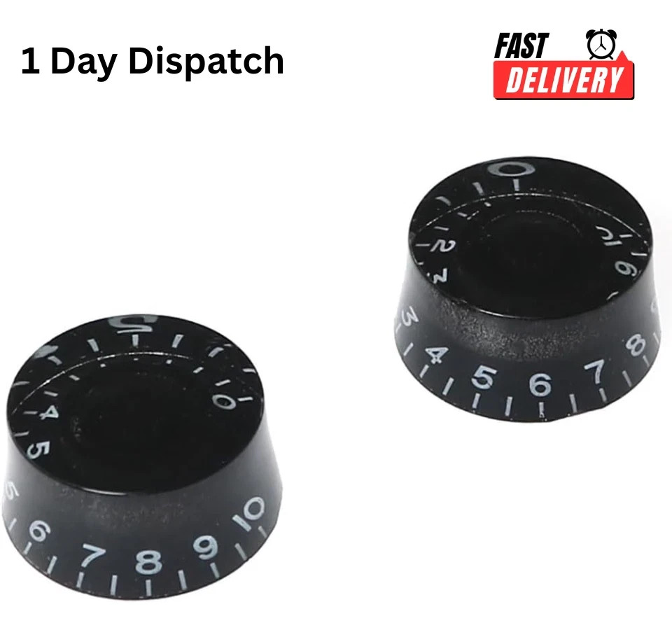 RLECS Guitar Volume Tone Control Knobs Black 2pcs