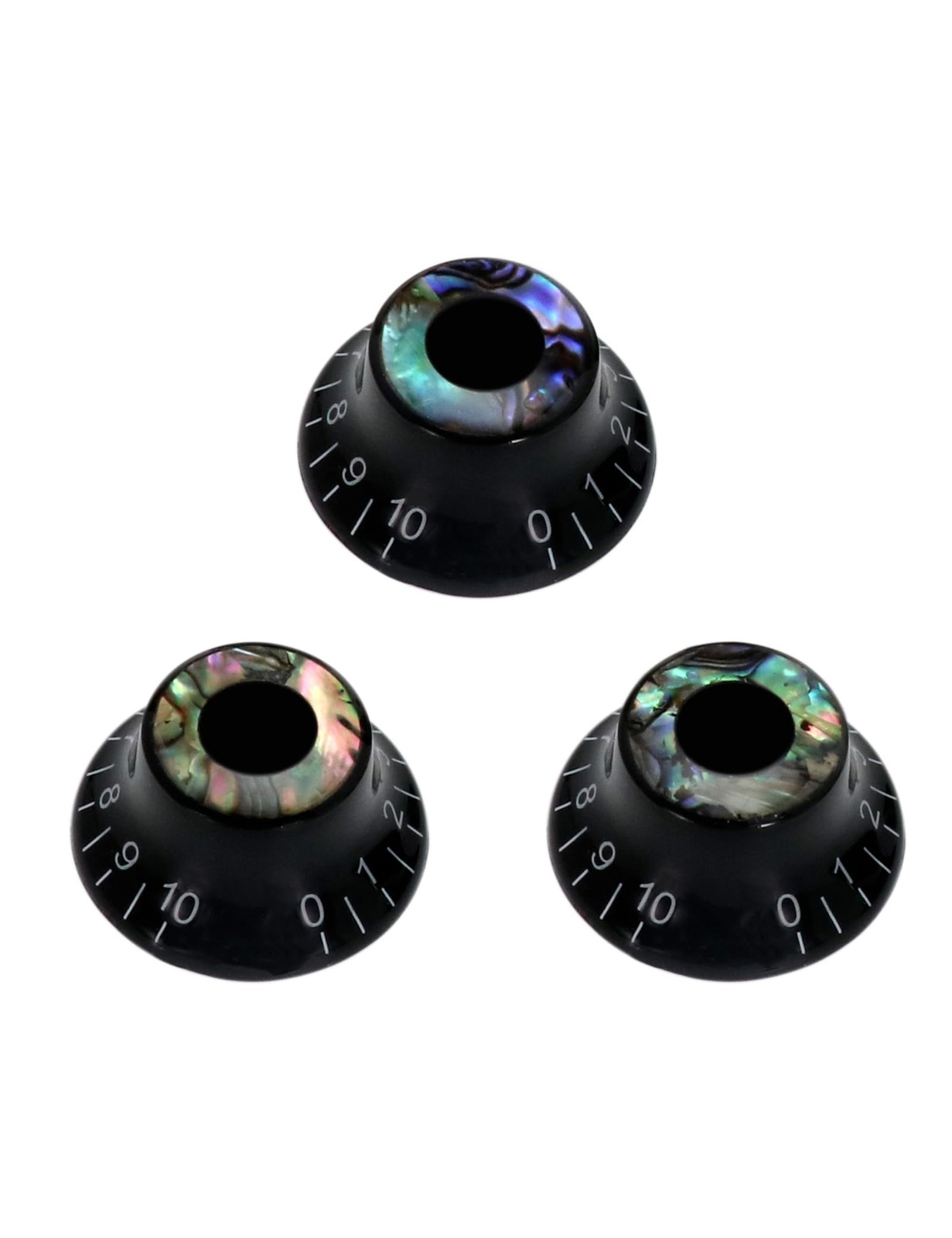 Black Guitar Abalone Top Volume Tone Control Knobs Fit Stratocaster Strat