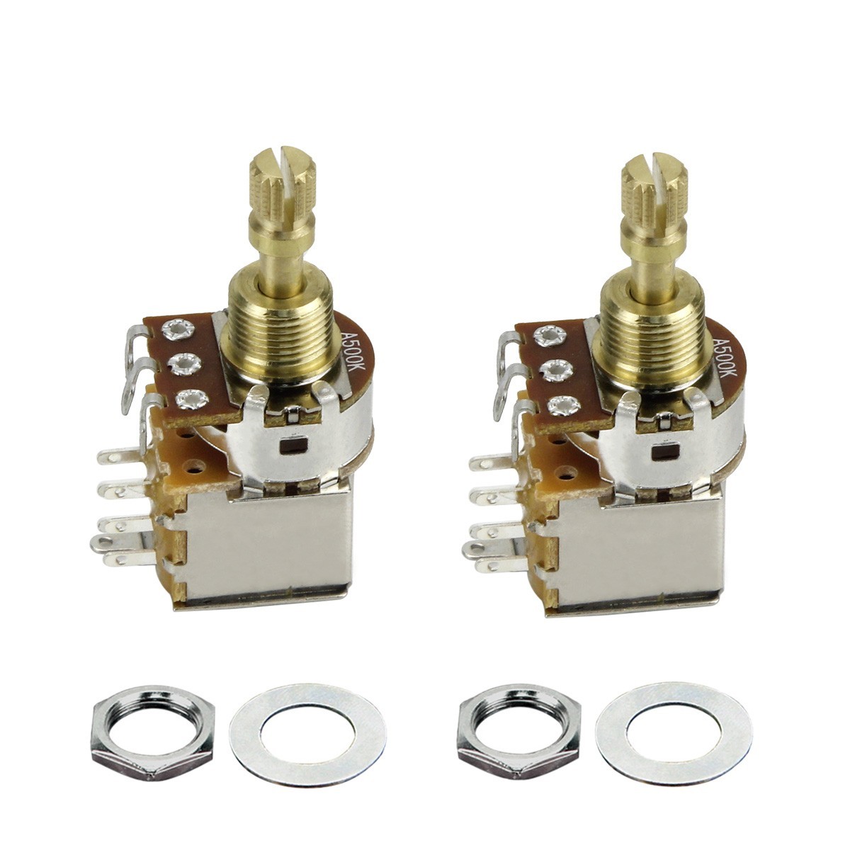 2PCS A500K Guitar Push-Push Copper Potentiometer Tone Audio Control Short Shaft
