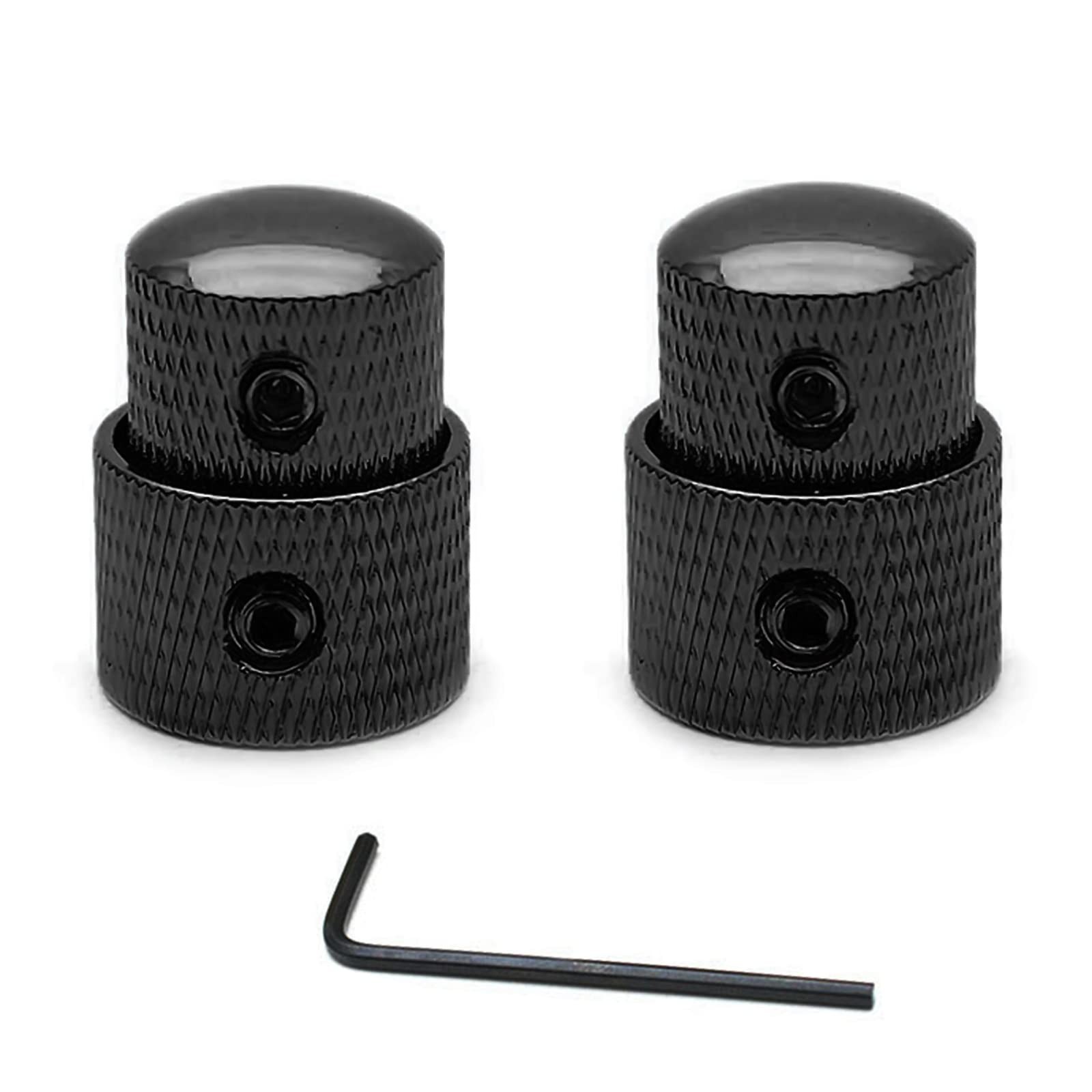 SAPHUE Guitar Dual Concentric Stacked Control Knobs Sets Metal with Black