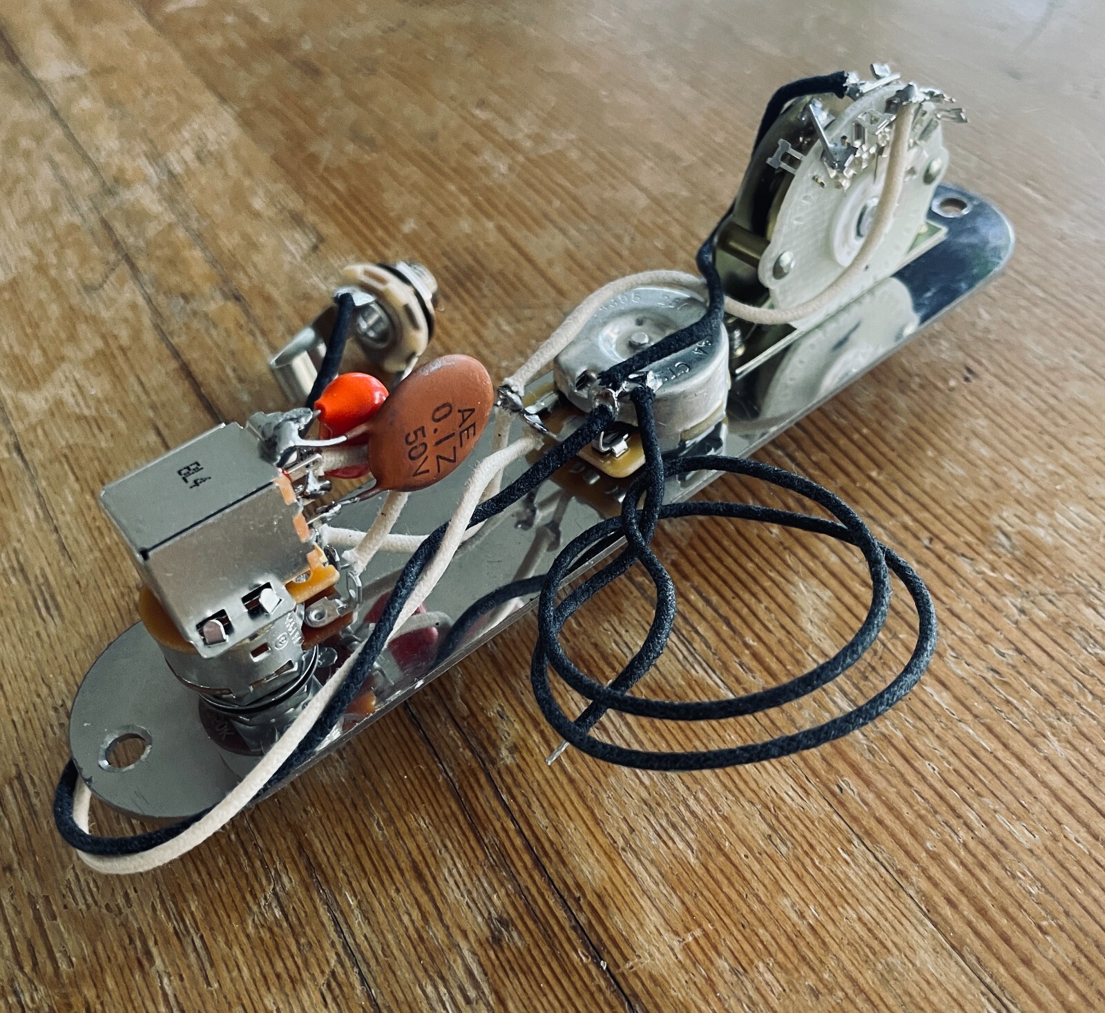 REVERSE 4 Way Fender Telecaster Wiring Varitone .022 Orange Drop/.1 Plate/Knobs