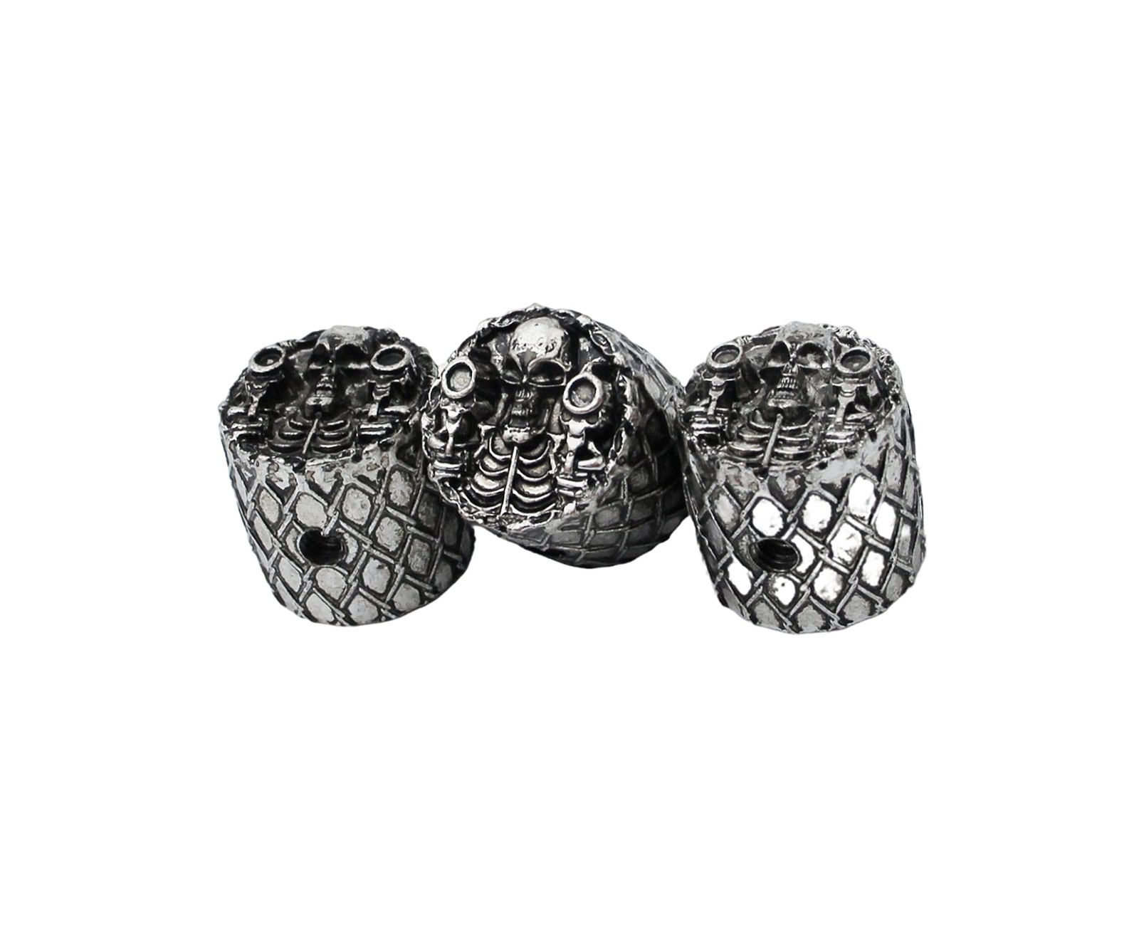 3Pcs Guitar Bass Knobs 6mm Dia. Shaft Pots – Zinc Alloy Cool Skull Surface Re…