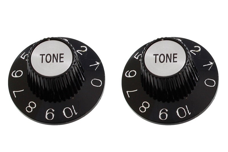 NEW – Set of 2 Witch Hat Tone Knobs For Split Shaft Pots – BLACK