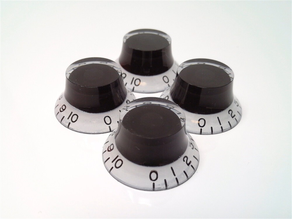 True Custom Shop® Black & White Top Hat Knobs for Gibson Les Paul SG Pure LP 4pk