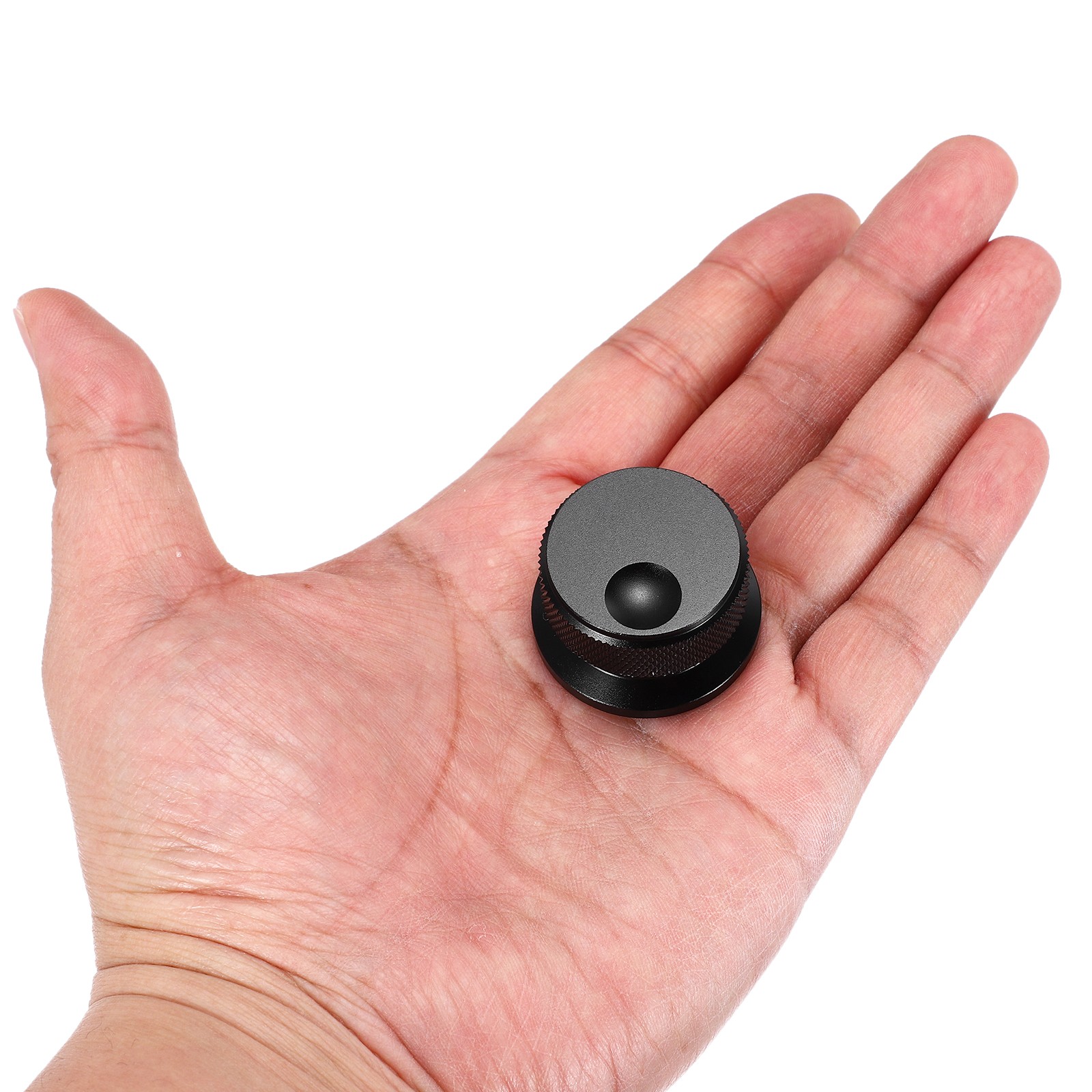 1 Pcs Aluminium Potentiometer Knobs,Oval Groove Indicator, 4/5″ Black(34x20mm)