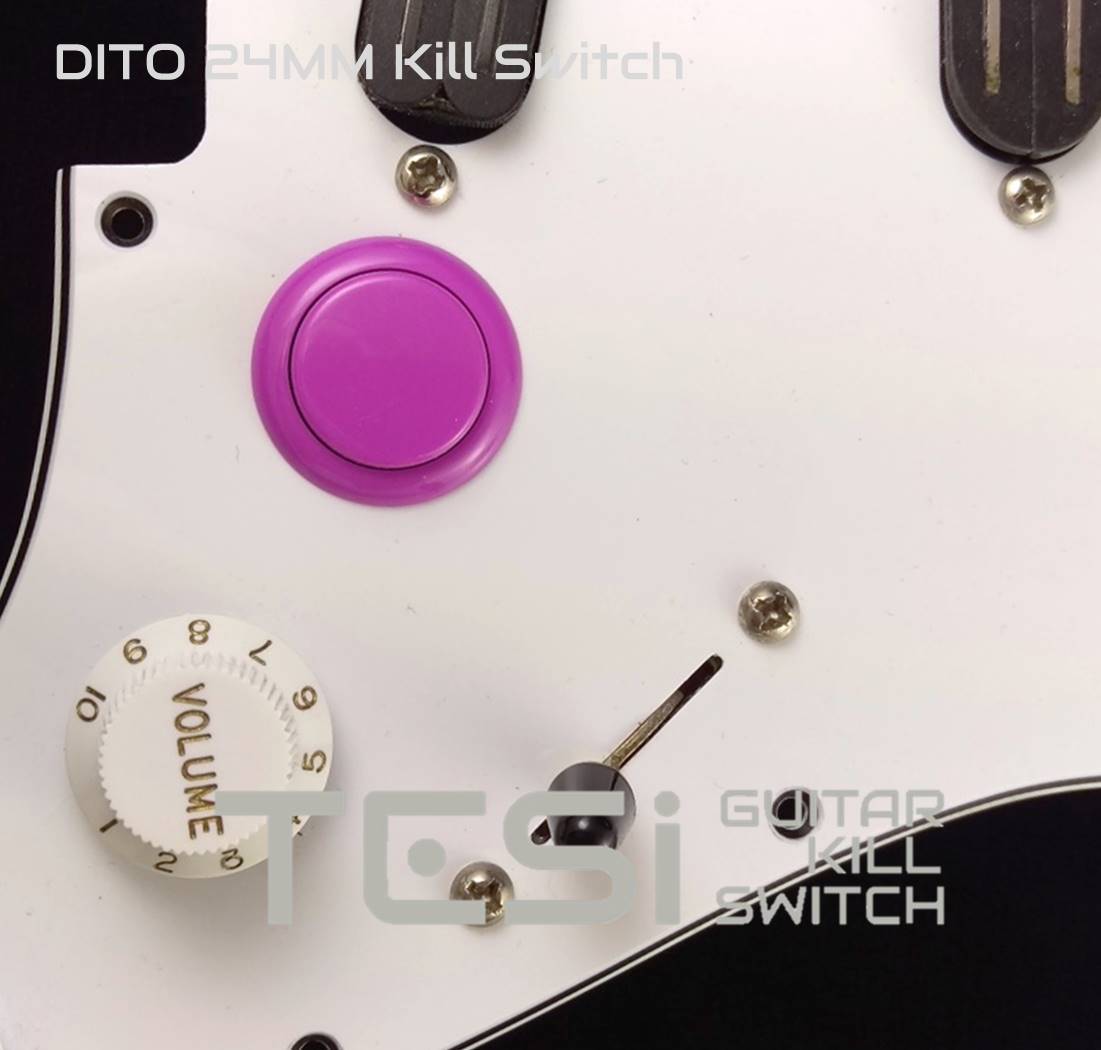 Tesi DITO Snap-in 24MM Momentary Arcade Button Guitar Kill Switch Pink
