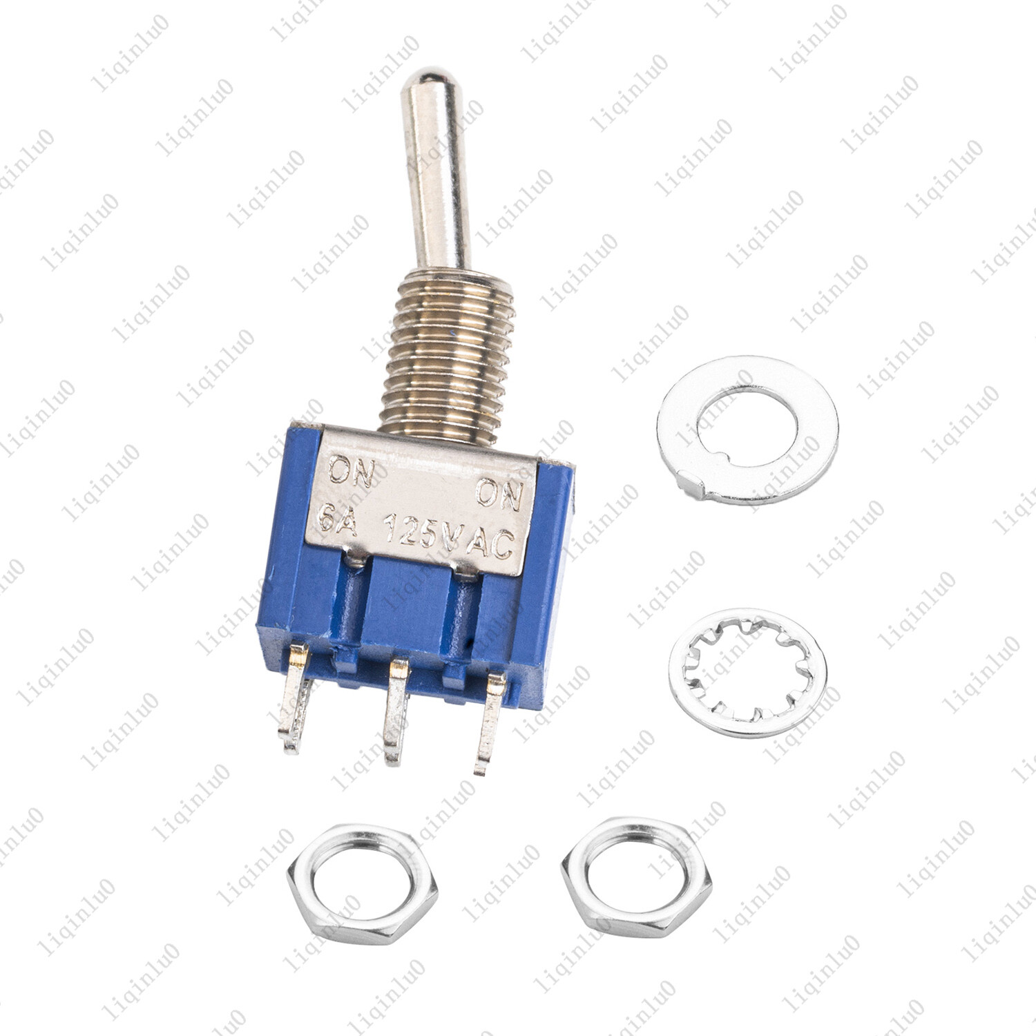 1/3/5Pcs DPDT Blue 2 Way 6 Pin ON ON Guitar Mini Toggle Switch Car/Boat Switches