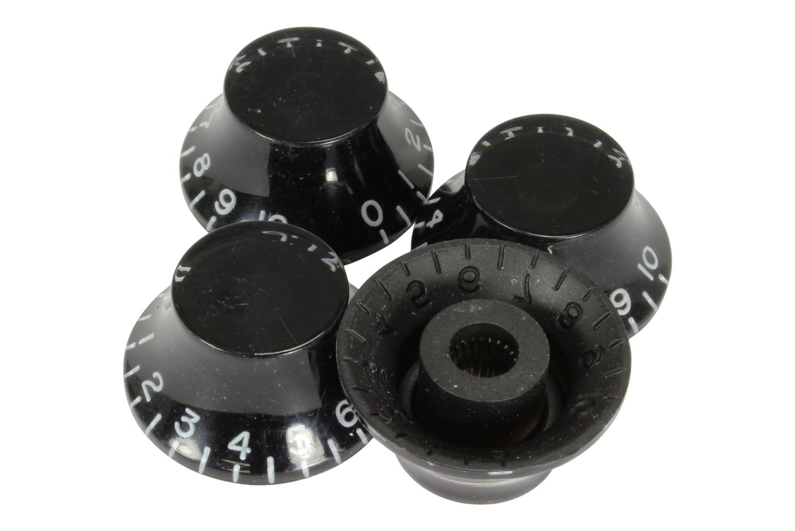 Bell Shaped knobs Black w/ embossed numbers for Gibson Les Paul 4pk