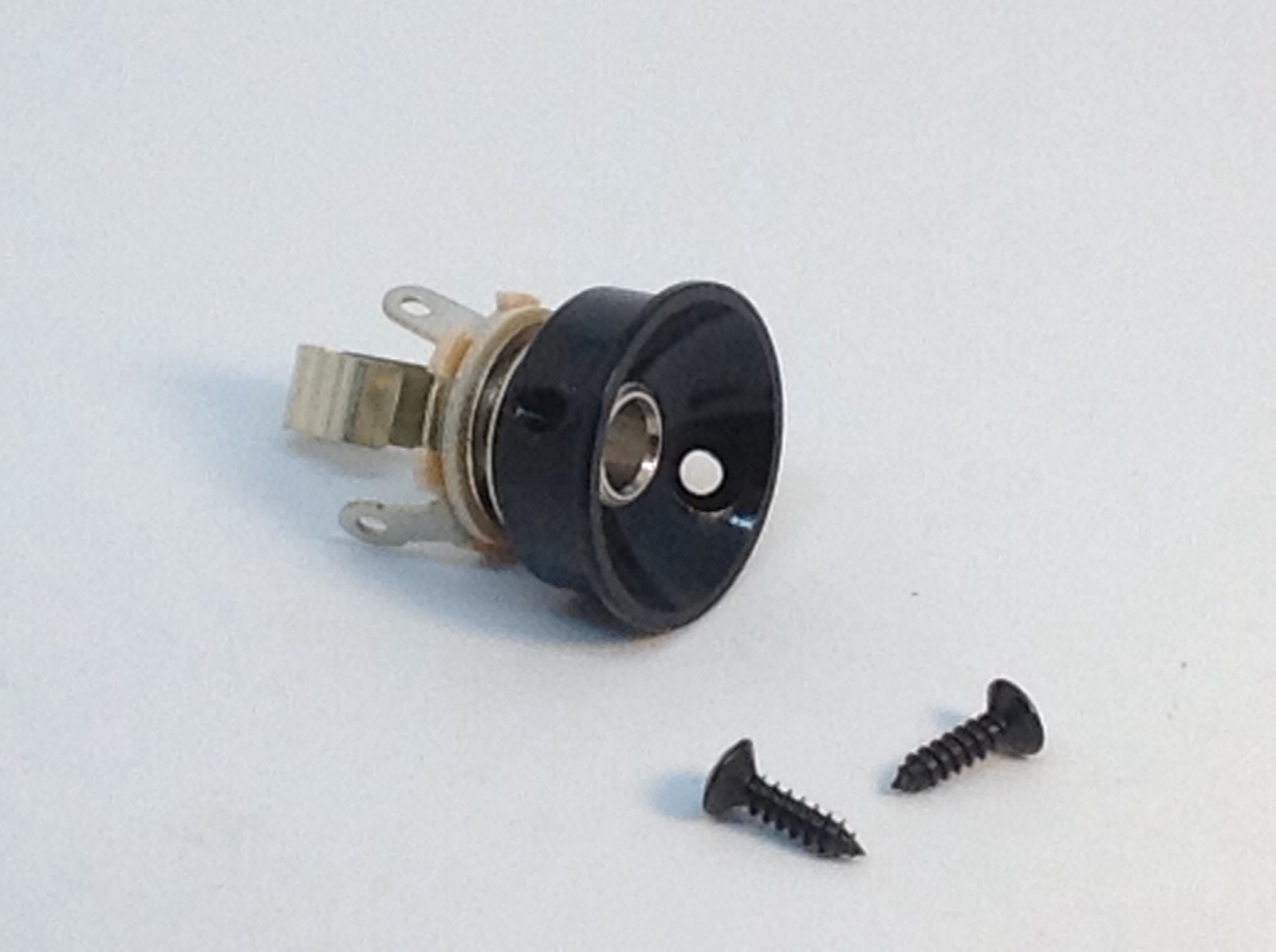 Black Electrosocket Plate and Jack For Telecaster Switchcraft #11 Jack