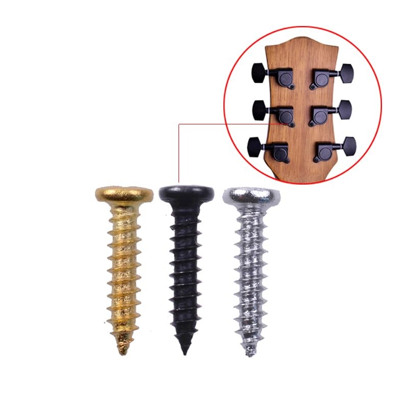 SAPHUE 50pcs Bass Electric Guitar Tuning Pegs Screws,Bass Guitar Machine Head…