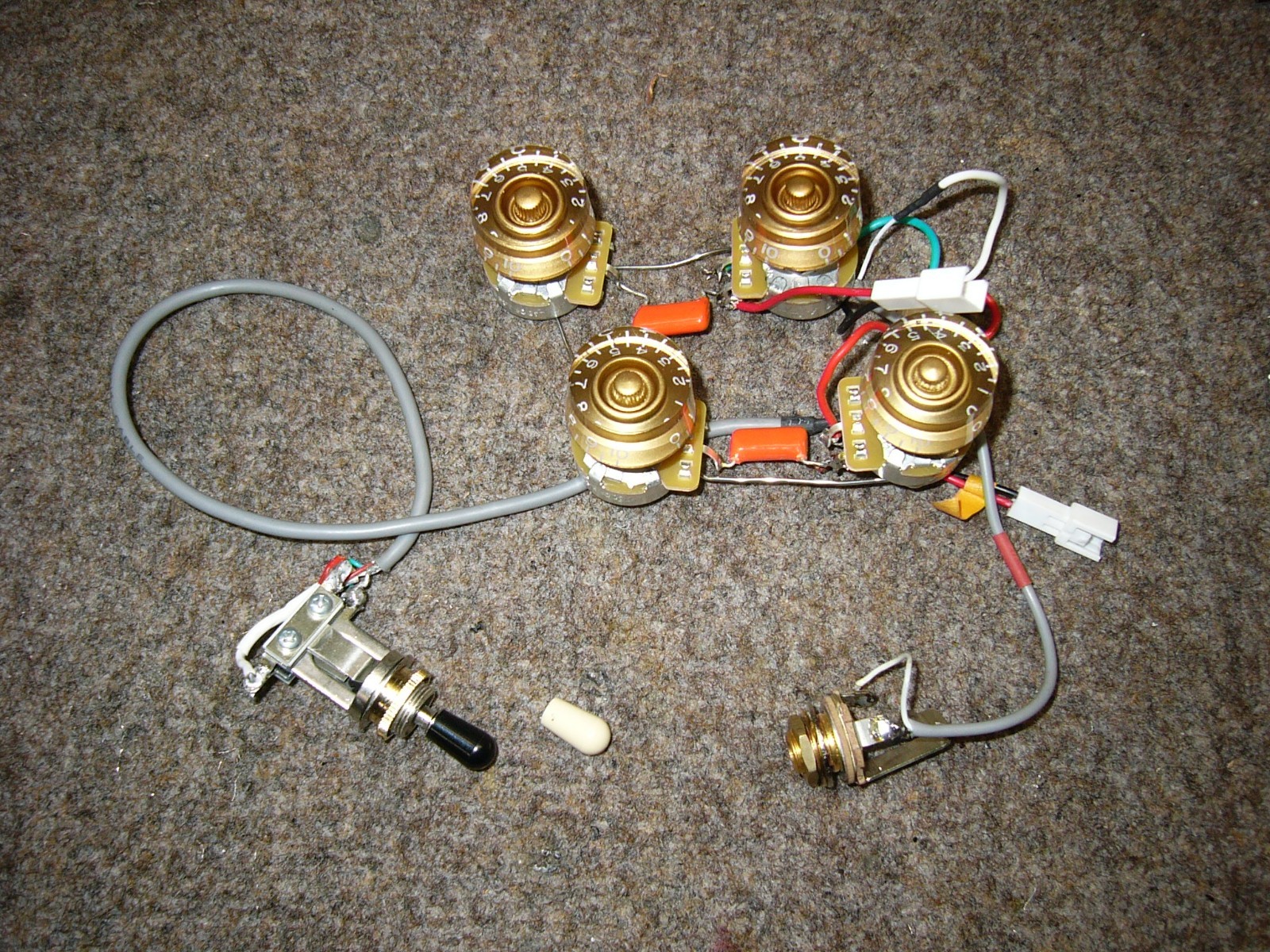 Premium Epiphone Les Paul Wiring Harness Custom CTS 500k Pots & Switchcraft