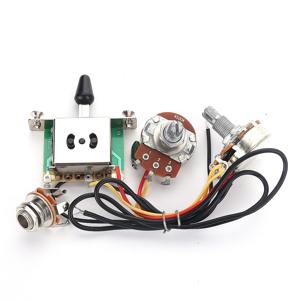 Prewired Guitar Wiring Harness Kit 500K Big Pots 3Way Switch for Electric Guitar