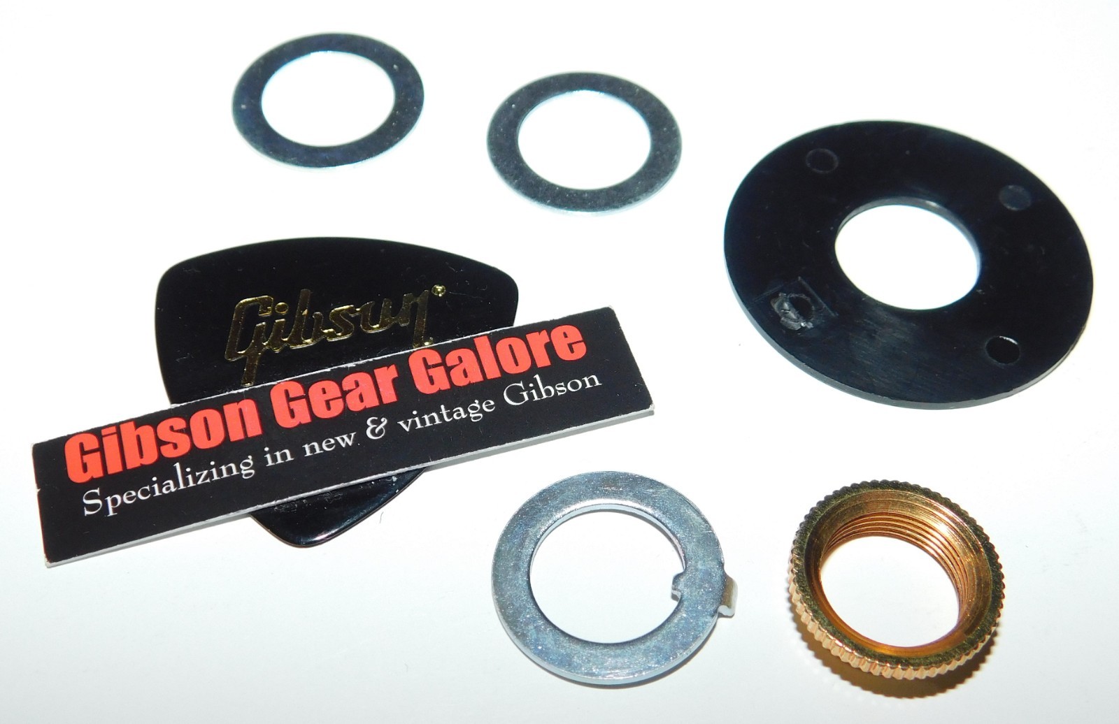 Gibson Les Paul Custom Switch Washer Blk Gold Mounting Nut Guitar Parts Project