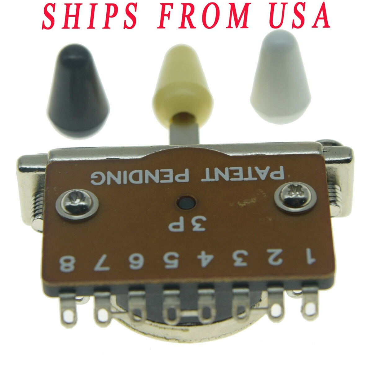 KAISH Heavy Duty 3-Way Guitar Pickup Lever Switch w/ 3 Plastic Tips