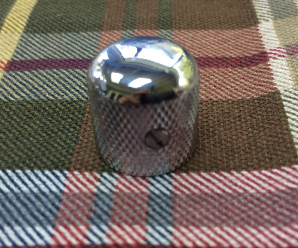 One Chrome Gotoh Japan Dome Knob for Guitar or Bass -Set Screw, Screw On