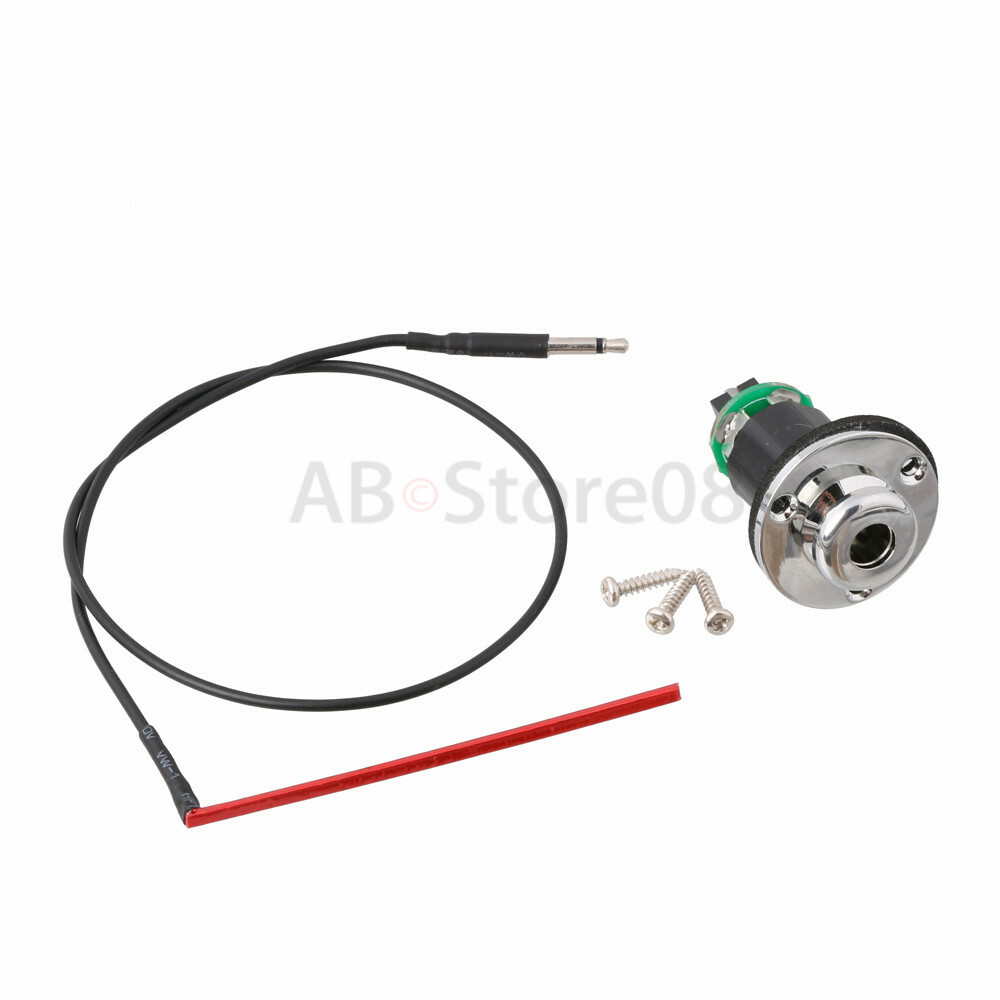 Red Piezo Pickup Under Saddle Chrome End Pin Jack For Acoustic Guitar