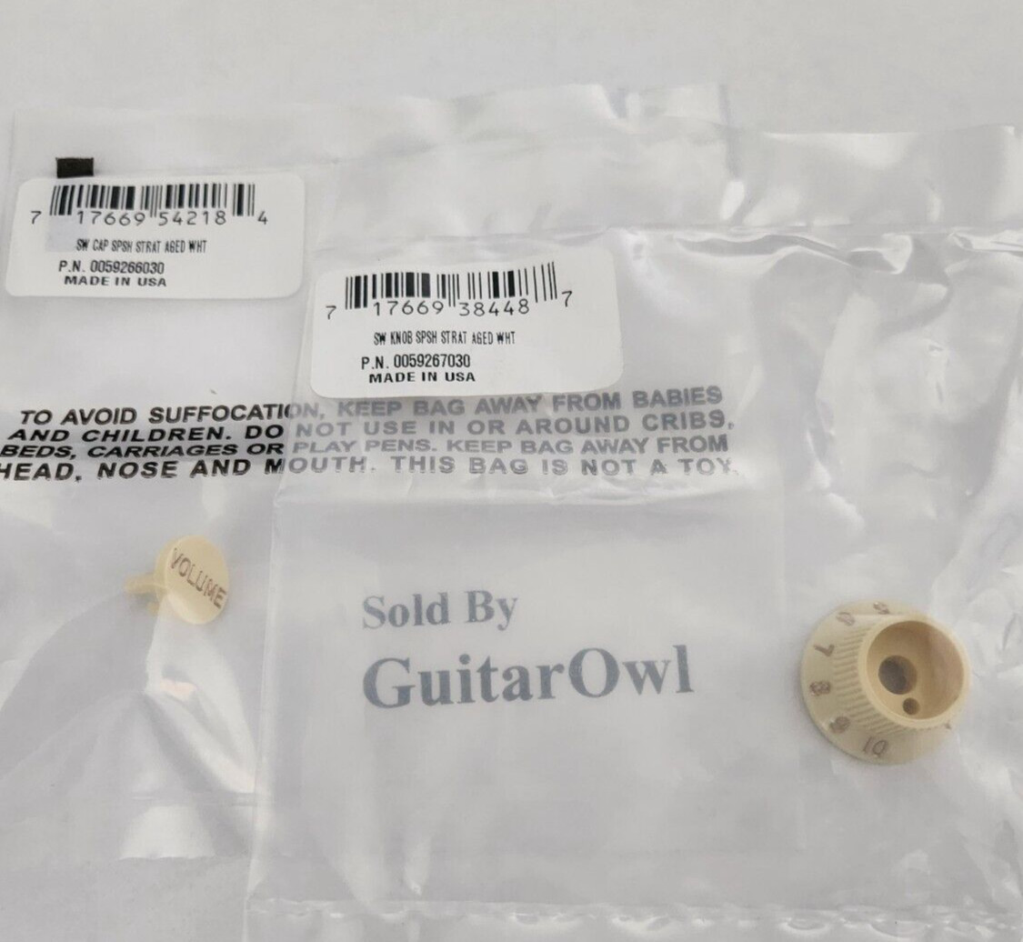 FENDER KNOB + CAP Aged White FENDER S-1 SWITCH STRAT 0059266030 0059267030