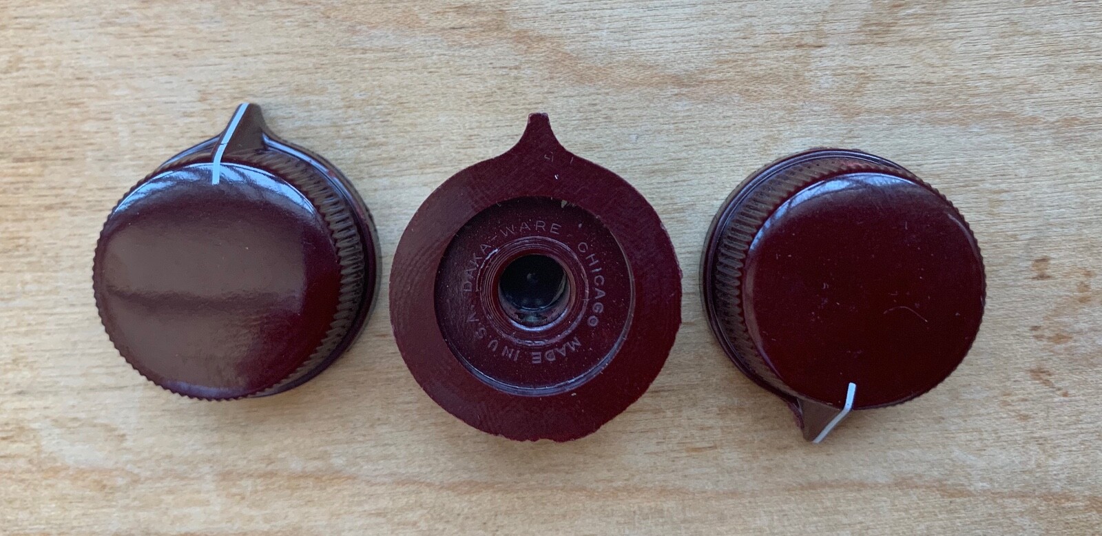 Set of 3 Oxblood Davies 1470BF Klon Guitar Effects Pedal Stompbox Control Knobs