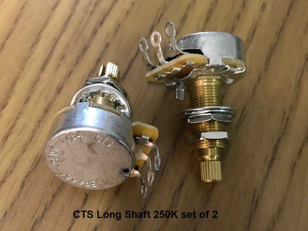 CTS 250K Long Shaft Audio Pots NEW! (set of 2)
