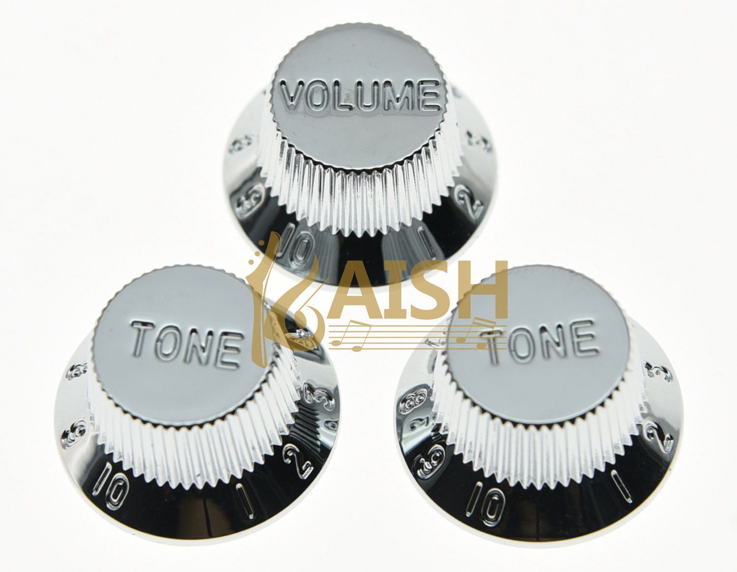Chrome ST/Strat Style Guitar Knobs Volume Tone Knobs for Stratocaster