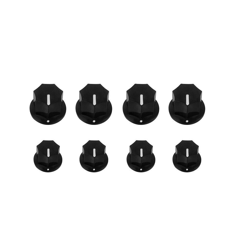 10 Sets JB Bass Guitar Knobs Tone Volume Control Knobs 7-Side Style Knobs Black