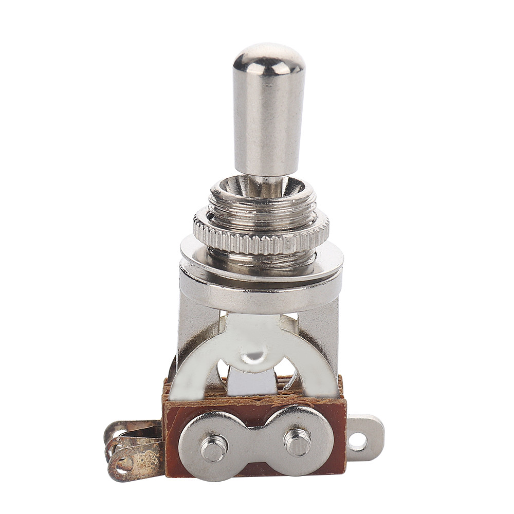 Electric Guitar 3 Way Toggle Switch Pickup Selector Switch with Brass Tip Silver