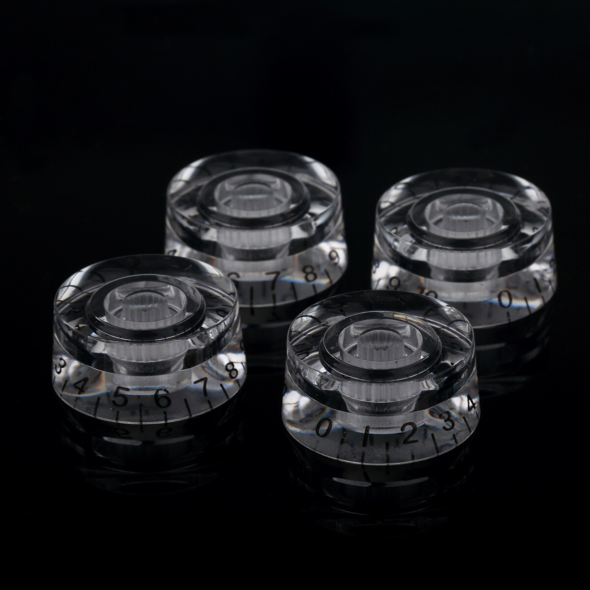 Musiclily 4Pcs Transparent Clear Metric Plastic Speed Control Knob For LP Guitar